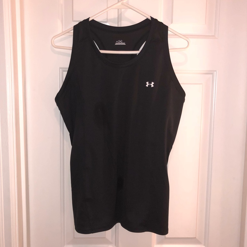 Under Armour black heat gear racerback top NWOT
